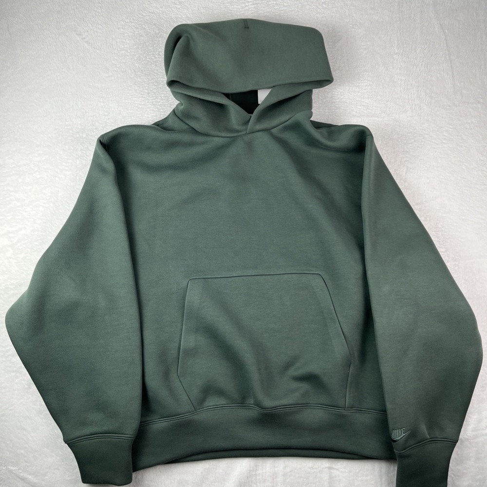 Nike Cropped Hoodie Mens XS Green Fleece Lined Kangaroo Pockets Casual Outdoor